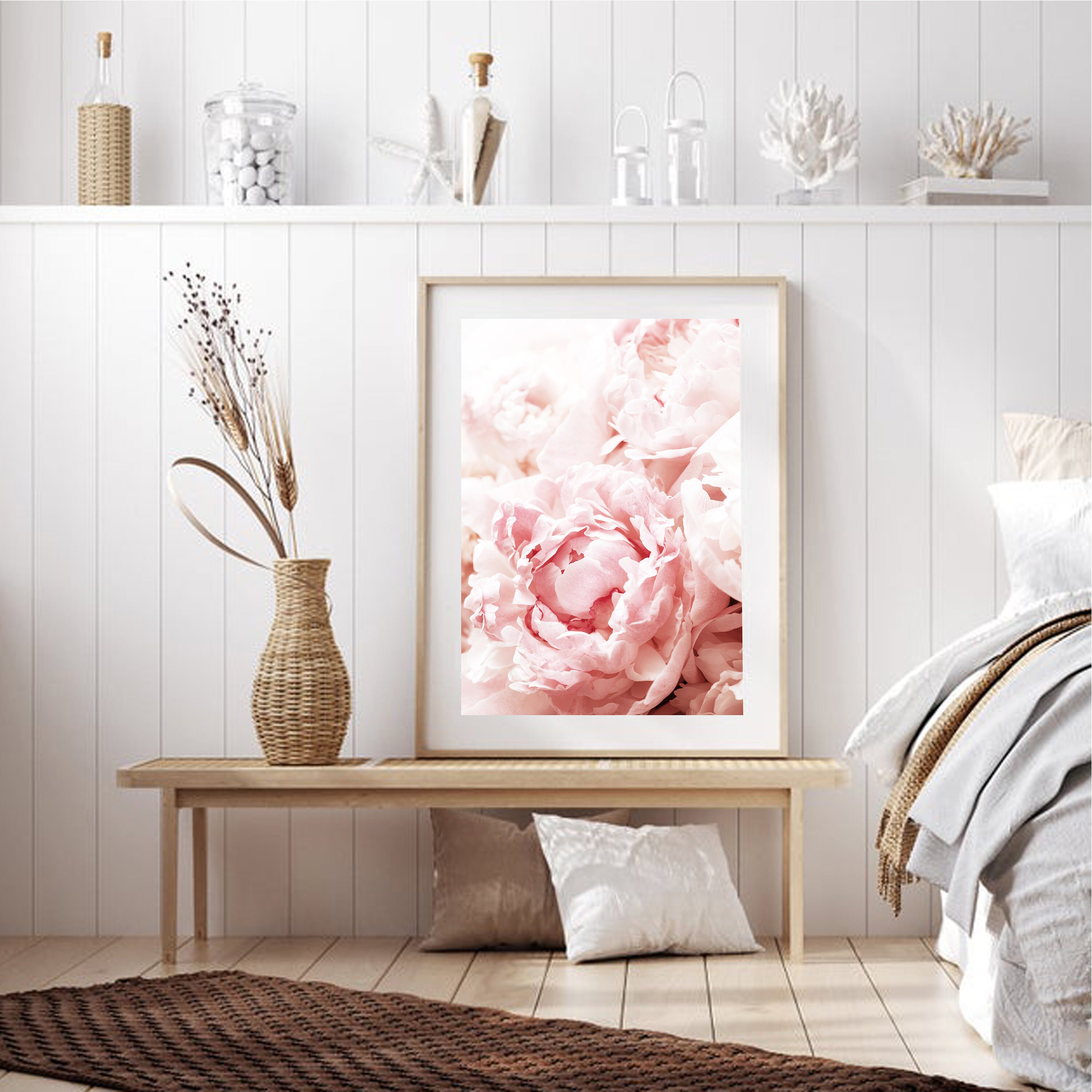 Peony Wall Art Flowers Art Print Bedroom Wall Art Floral Print Etsy