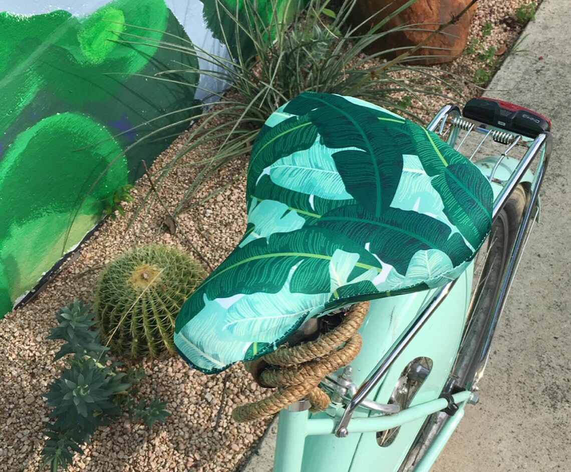 Cushy Bike Seat Cover/ Bike Saddle Cover With Tropical Palm Etsy