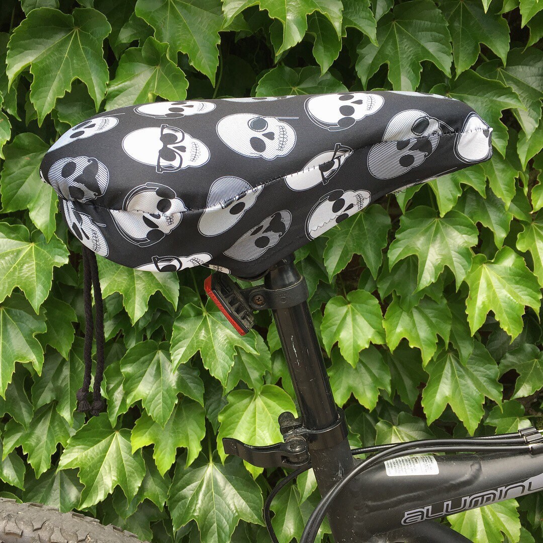 Cushy Bike Seat Cover / Bike Saddle Cover With Skull Design on Etsy