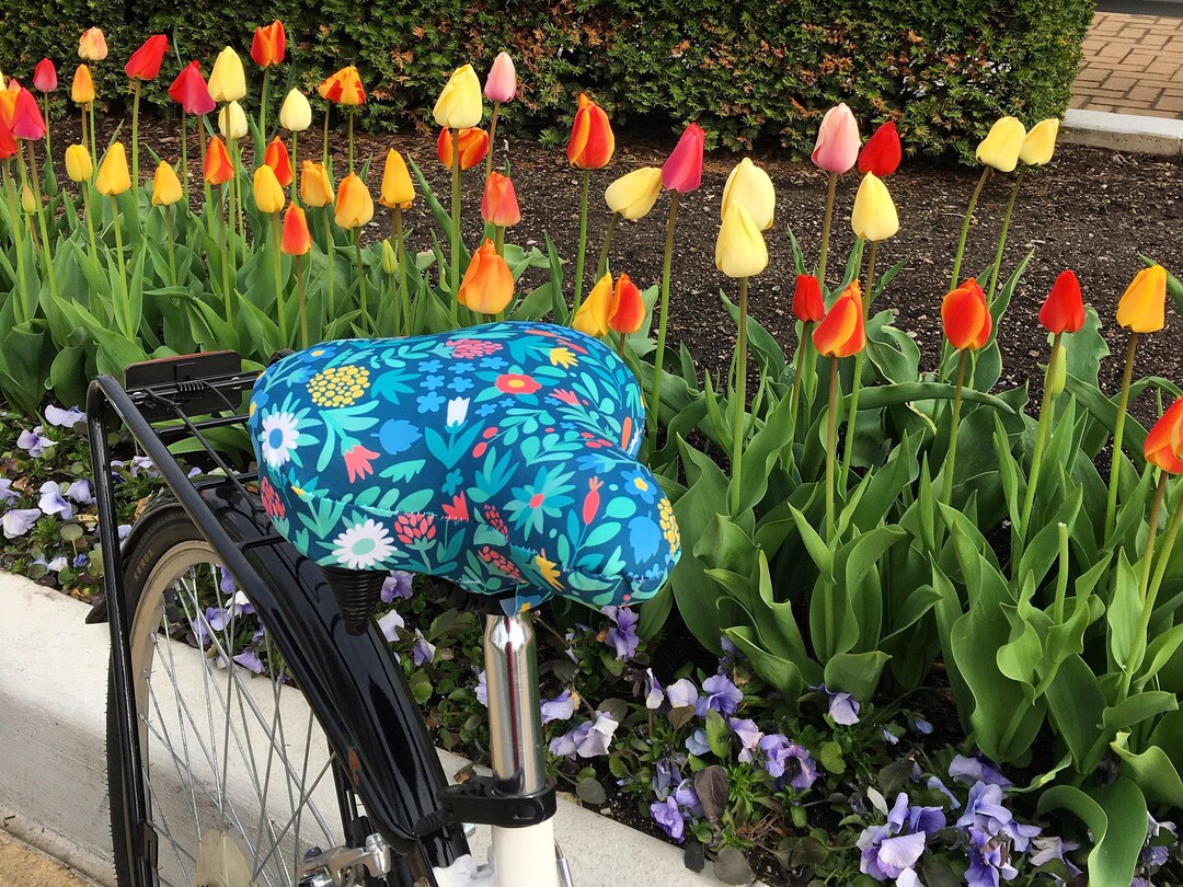 Cushy Bike Seat Cover / Bike Saddle Cover With Flower Design Etsy