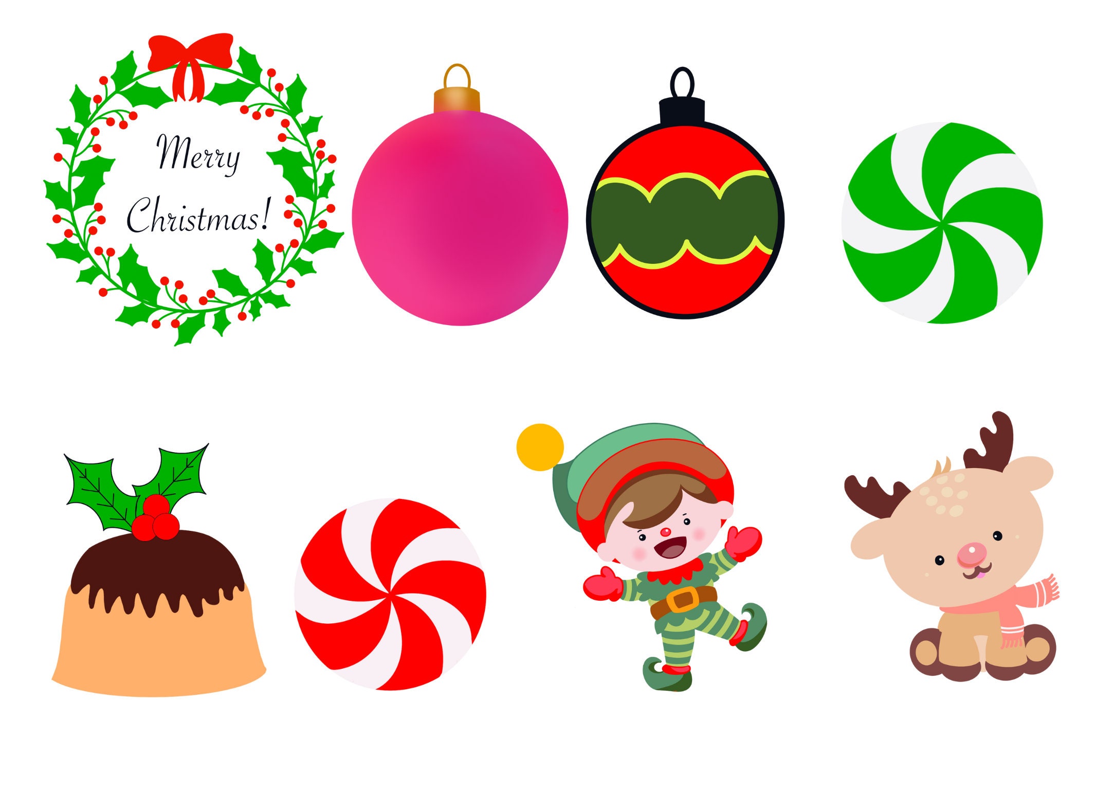 Christmas Clipart Holiday Clipart, Cute Digital Christmas Clip Art