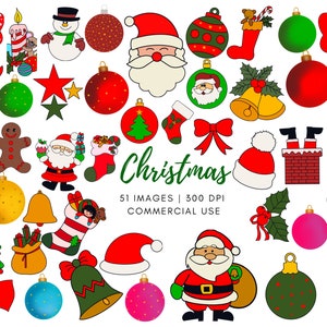 Christmas Clipart - Holiday Clipart, Cute Digital Christmas Clip Art -  Santa, Snowman, Merry Christmas png Christmas DIY