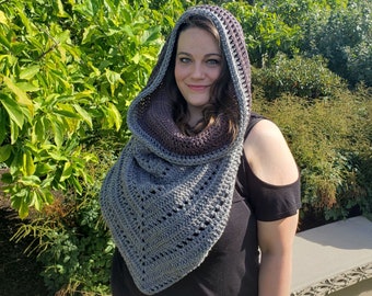 Hooded Scarf - Gray/Charcoal