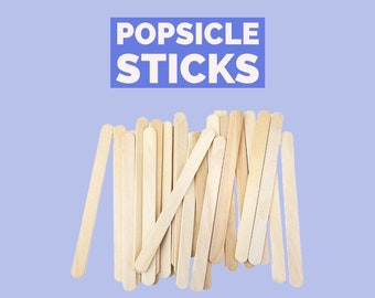 250 Pack Unfinished Mini Popsicle Natural Wood Craft Sticks Bulk, 4-1/2 x  2/5