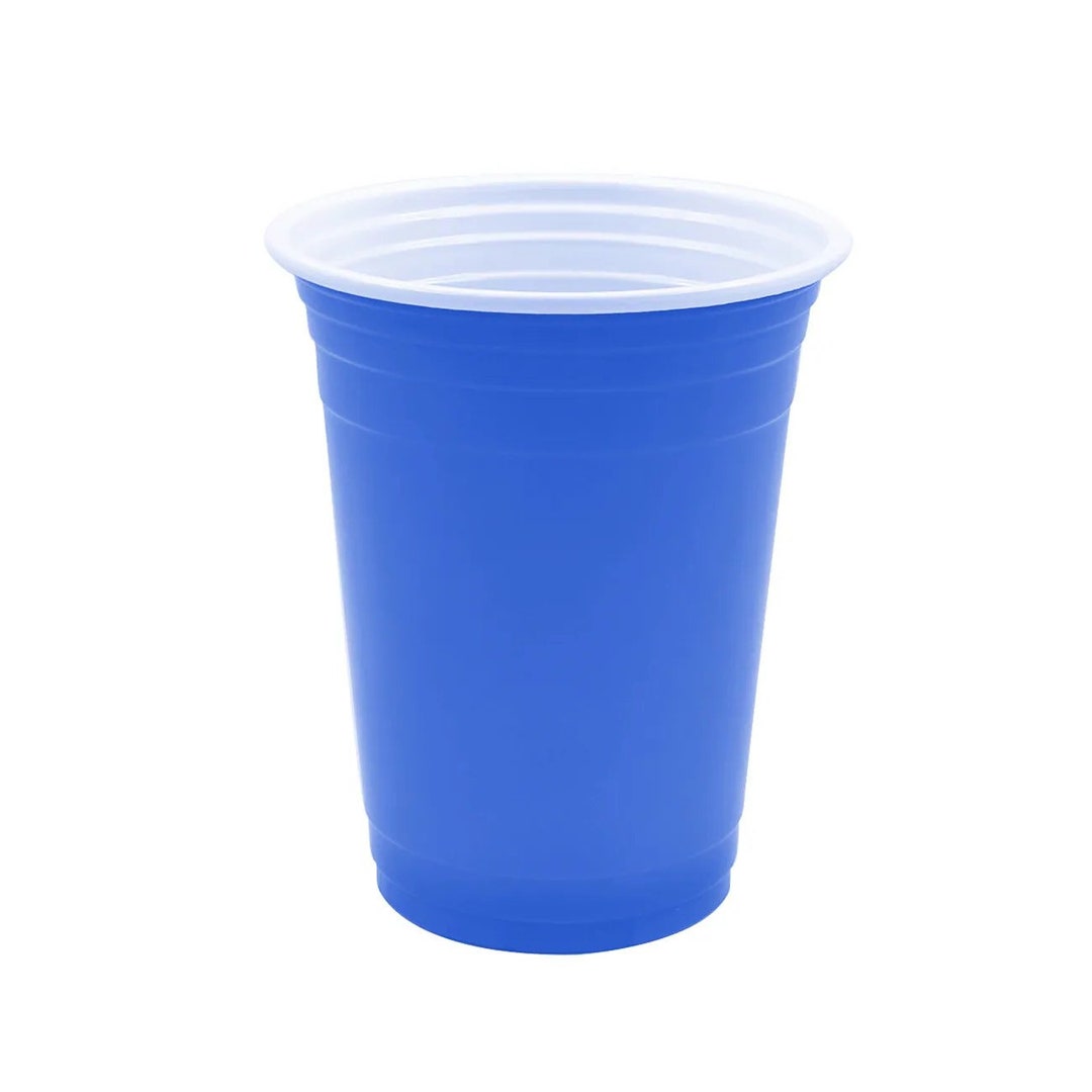 Colored Party Cup, Blue Red White Plastic Party Cup, 18 Oz Party Cup
