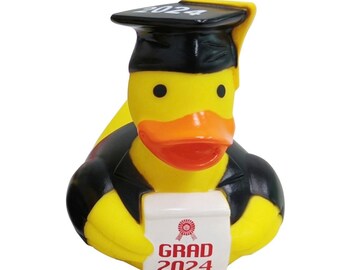 Graduation Rubber Duck with 2024, Rubber Duck Graduate, College Graduate Gift, Graduation Duck with Year, Rubber Duck Graduation