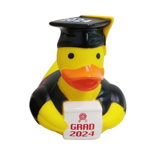 Graduation Rubber Duck with 2024, Rubber Duck Graduate, College Graduate Gift, Graduation Duck with Year, Rubber Duck Graduation