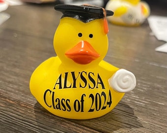 Graduation Rubber Duck, Rubber Duck Graduate, College Grad Gift, Graduation Duck with Name, Custom Graduation Duck, Rubber Duck Graduation