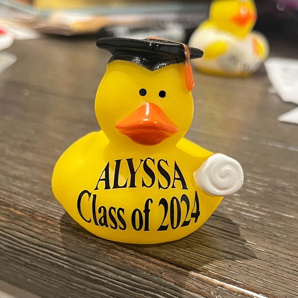 Graduation Rubber Duck, Rubber Duck Graduate, College Grad Gift, Graduation Duck with Name, Custom Graduation Duck, Rubber Duck Graduation