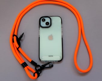 Orange verstellbarer Handygurt | Universelles Schlüsselband/Lanyard | Kordel Schnur Schlaufe | Umhängeband | Hände frei | Anti-Diebstahl