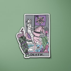 Tarot Karte Death Vinyl Sticker | Hexen thema | Spirituelle | Laptop Sticker | Gepäckaufkleber