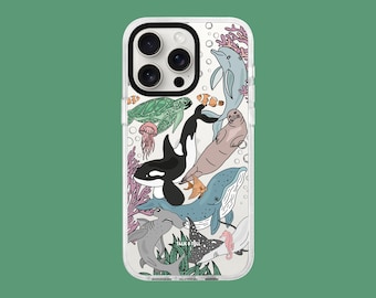 Sealife iPhone Case | Orca Whale | Sea Turtle | Dolphin | Fish | Shark | Coral | Ocean | iPhone 17, 16, 15, 14, 13, 12, 11, Pro, Plus, Max