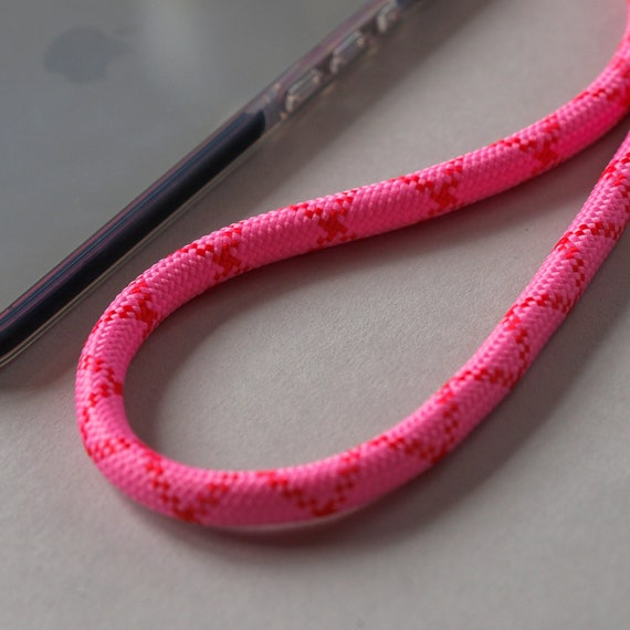 Cordino Tracolla Universale Per Cellulare Con Patches Trasparenti – Rosso/Rosa, Adatto A Tutti I Telefoni - 5