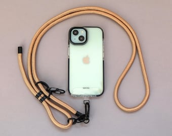 Gouden verstelbare telefoonriem | Universeel crossbody-sleutelkoord | Touwkoordriem | Nekkoord | Handsfree | Anti-diefstal