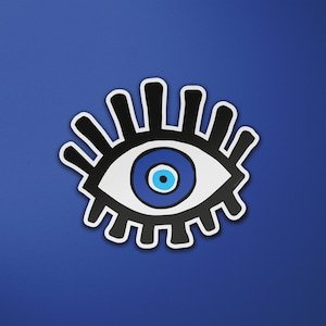 Etiqueta engomada del mal de ojo / Bruja espiritual boho / Etiqueta engomada del equipaje / Etiqueta engomada del ordenador portátil / Pegatinas del planificador