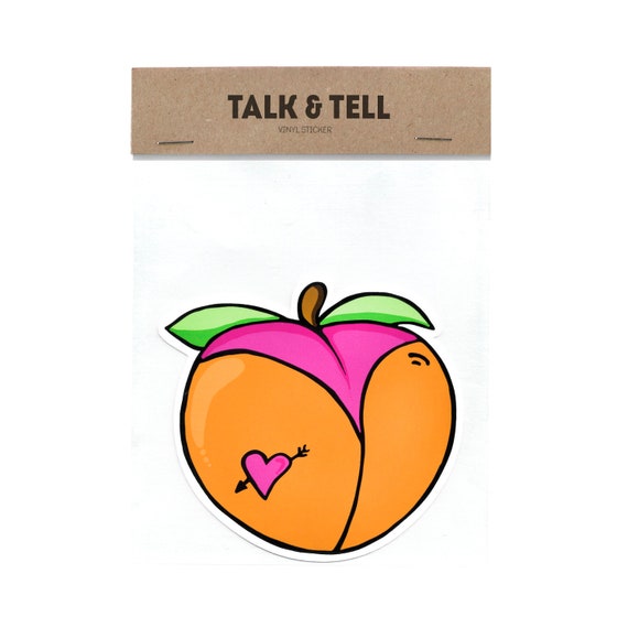 Peach Vinyl Sticker Peach Bum Thong Luggage Sticker Laptop Sticker 