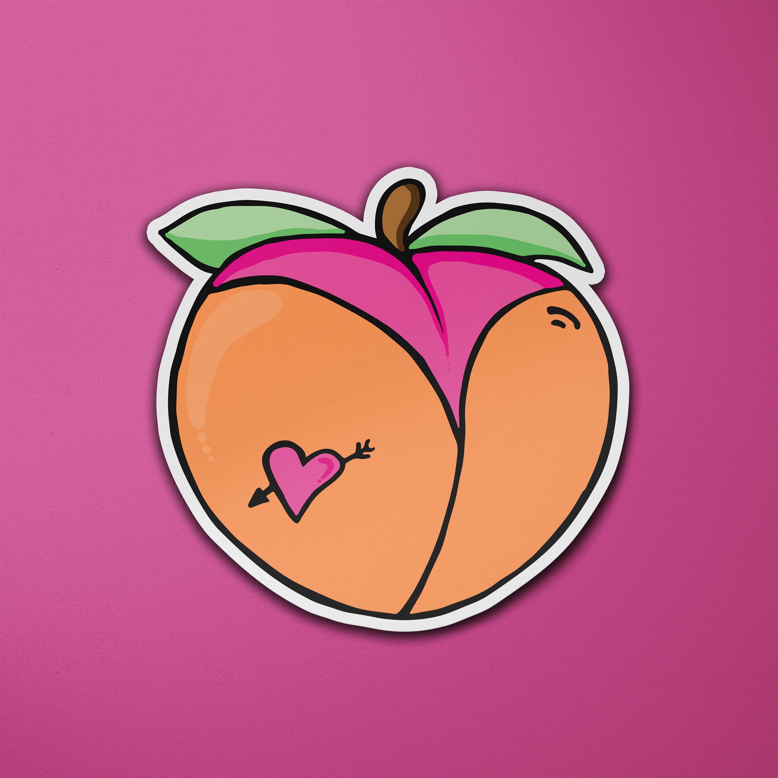 Peach Vinyl Sticker | Peach Bum | Thong | Luggage Sticker | Laptop