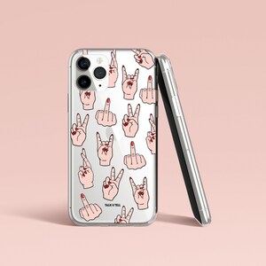 Hand Finger Gestures iPhone Case | Peace Sign | Middle Finger | Hands | Gestures