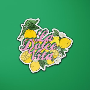 Sticker citrons Dolce Vita | Italie Italien | Côte amalfitaine | Sticker pour ordinateur portable | Sticker valise bagage