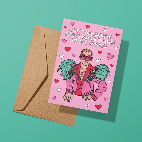 Elton John Greeting Card Heartfelt Birthday Card Cute - Etsy UK