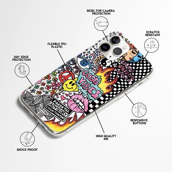 Society6 iPhone5用 good vibrations Amazon.com: EYZUTAK Case for iPhone 11, Colorful Retro Oil