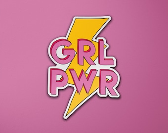 Adesivo in vinile femminista Girl Power / Empowerment femminile / Femminismo femminile / Adesivo per bagagli / Adesivo per laptop / Adesivi per planner