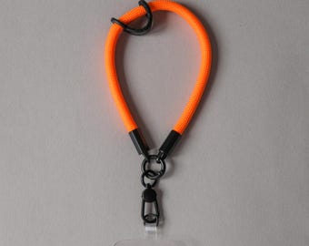 Oranje telefoonpolsband | Universeel | Touwkoordriem | Handsfree | Antidiefstal | Sleutelkoord voor mobiele telefoon