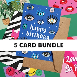 5 Greeting Card Bundle | Birthday Card | Anniversary Card | Celebration Card | Valentines Day Card | LGBTQ | New Home | Wedding |