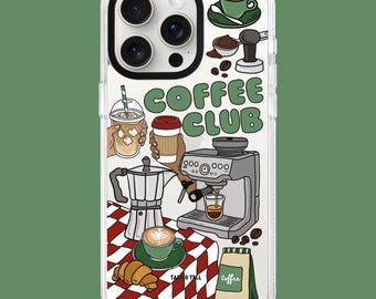 iPhone-hoesje Coffee Club | Cafe Espresso Ice Coffee Thema | iPhone 13, 14, 15, 16, 17, Pro, Plus, Pro Max
