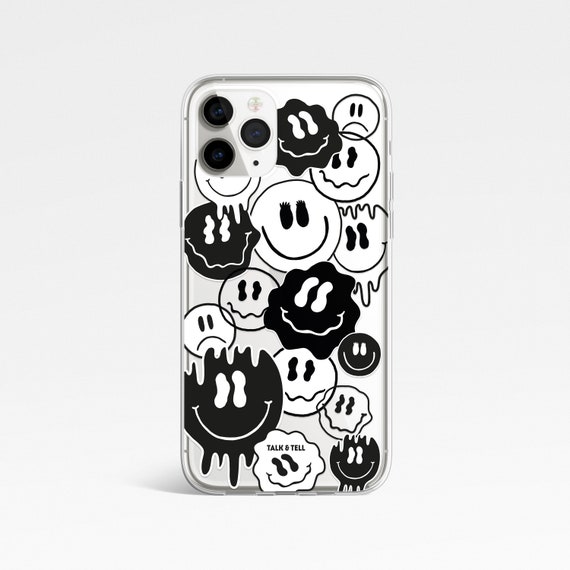 Happy Face iPhone Case | Black White | Emoji | Faces