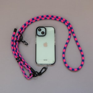 Pink Blue Adjustable Phone Strap | Universal Crossbody Lanyard | Rope Cord Strap | Neck Strap | Hands Free | Anti Theft