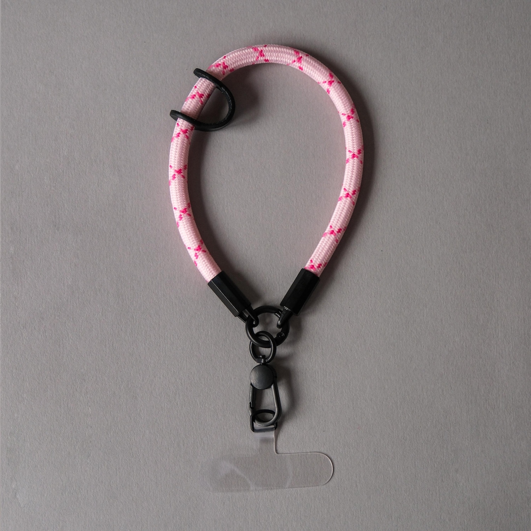 Pink Stripe Phone Wrist Strap | Universal | Rope Cord Strap | Hands ...