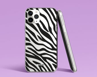 Zebra Print iPhone Hülle | Animal Print | Streifen | Schwarz