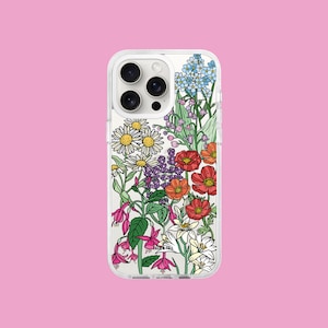 Wild Flower iPhone Case | British Flower | Poppies | Forget Me Not | Daisy | Flora | Cute | Camera Ring | Shockproof Case