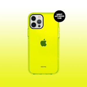 Neon Yellow Impact iPhone Case | Anti Shock | Tough Strong | Plain Coloured | Shock Proof | Luxury Phone Case