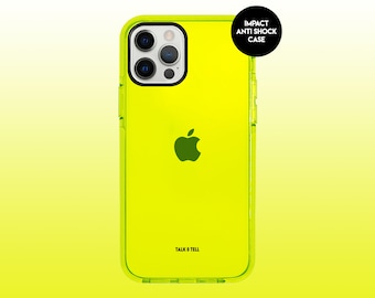 Neon Yellow Impact iPhone Case | Anti Shock | Tough Strong | Plain Coloured | Shock Proof | Luxury Phone Case