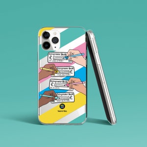 Girl Boss Signing Money Cheque iPhone Case | Girl Power | Quotes | Striped | Women Empowerment