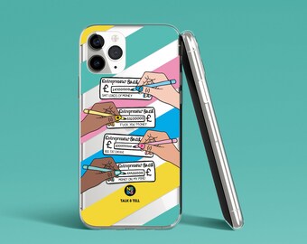 Girl Boss Signing Money Cheque iPhone Case | Girl Power | Quotes | Striped | Women Empowerment