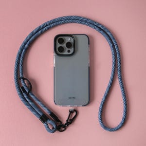 Blue Stripe Phone Adjustable Strap | Universal Crossbody Lanyard | Rope Cord Strap | Neck Strap | Hands Free | Anti Theft