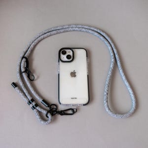 Grey Marl Adjustable Phone Strap | Universal Crossbody Lanyard | Rope Cord Strap | Neck Strap | Hands Free | Anti Theft