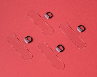 Universal Phone Insert Connector Clear Plastic | Connector Tabs | Phone Patch | Mobile Phone Strap Tether for Lanyards