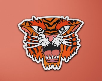 Tiger Vinyl Sticker | Big Cat | Animal Stickers | Laptop Sticker | Luggage Sticker