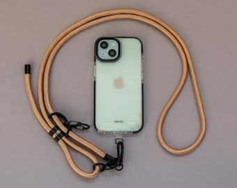 Verstellbarer Handygurt in Gold | Universelles Schlüsselband/Lanyard | Kordel Schnur Schlaufe | Umhängeband | Hände frei | Anti-Diebstahl