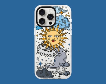 Sun Moon & Stars iPhone Case | Astrology | Celestial | Space Theme | Moon Phases | Sky | iPhone 11, 12, 13, 14, 15, 16, Pro, Plus, Pro Max