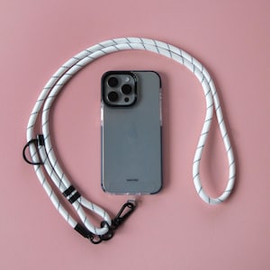 White Phone Adjustable Strap | Universal Crossbody Lanyard | Rope Cord Strap | Neck Strap | Hands Free | Anti Theft