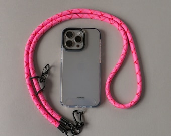 Pink Red Phone Strap | Universal Crossbody Lanyard | Rope Cord Strap | Neck Strap | Hands Free | Anti Theft