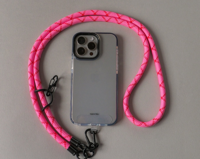 Pink Red Universal Crossbody Phone Strap | Rope Cord | Lanyard Neck Strap | Hands Free | Anti Theft