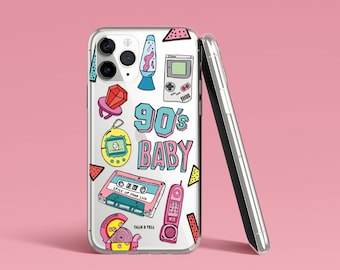 90's Baby iPhone Case | Cassette Music | Lava Lamp | Bubblegum | Game Boy | Tamagotchi | Nostalgic