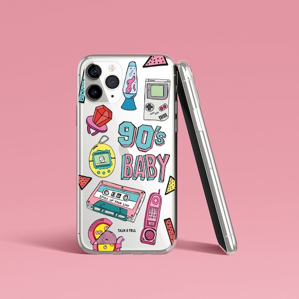 90's Baby iPhone Case | Cassette Music | Lava Lamp | Bubblegum | Game Boy | Tamagotchi | Nostalgic