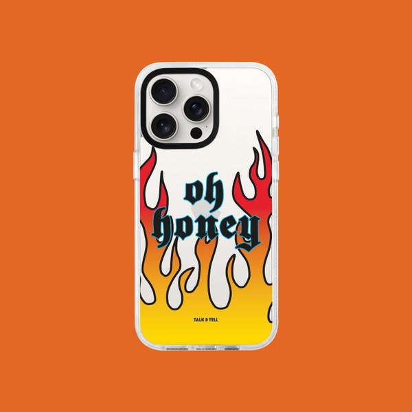 Etui na iPhone'a Oh Honey Flame | Fire Flames | Cytat | iPhone 11, 12, 13, 14, 15, 16, Pro, Plus, Pro Max